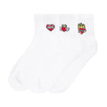 3 Pack Medium Embroidered Quarter