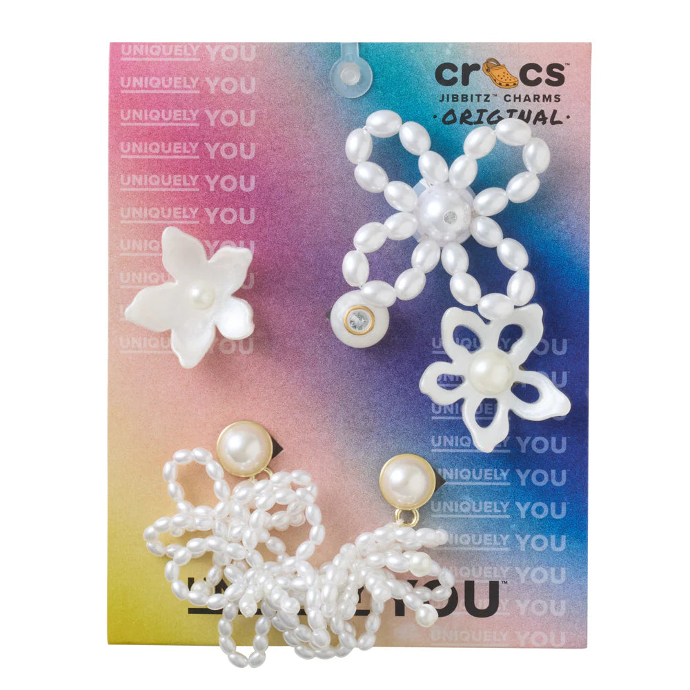 White Pearl Beaded 5 Pack Jibbitz