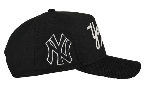 9FIFTY New York Yankees A Frame Snapback Hat "Chainstitch - Corduroy Black" 44531114442940