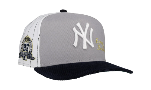 9FIFTY New York Yankees 27x World Series Champs Pinstripe A Frame Snapback Hat "Grey / White / Black" NE270