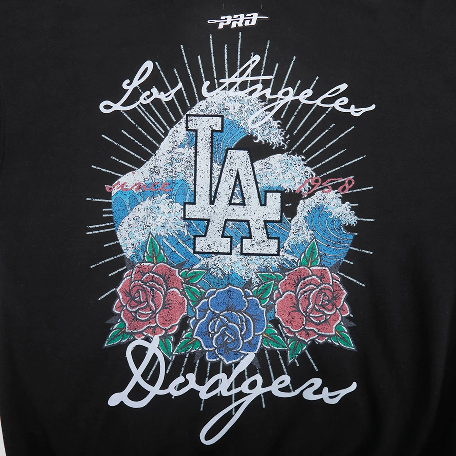 Los Angeles Dodgers Wave & Roses Hoodie -Mens