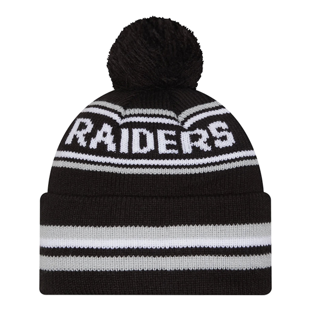 Raiders Knit Classic Stripe Pom Beanie