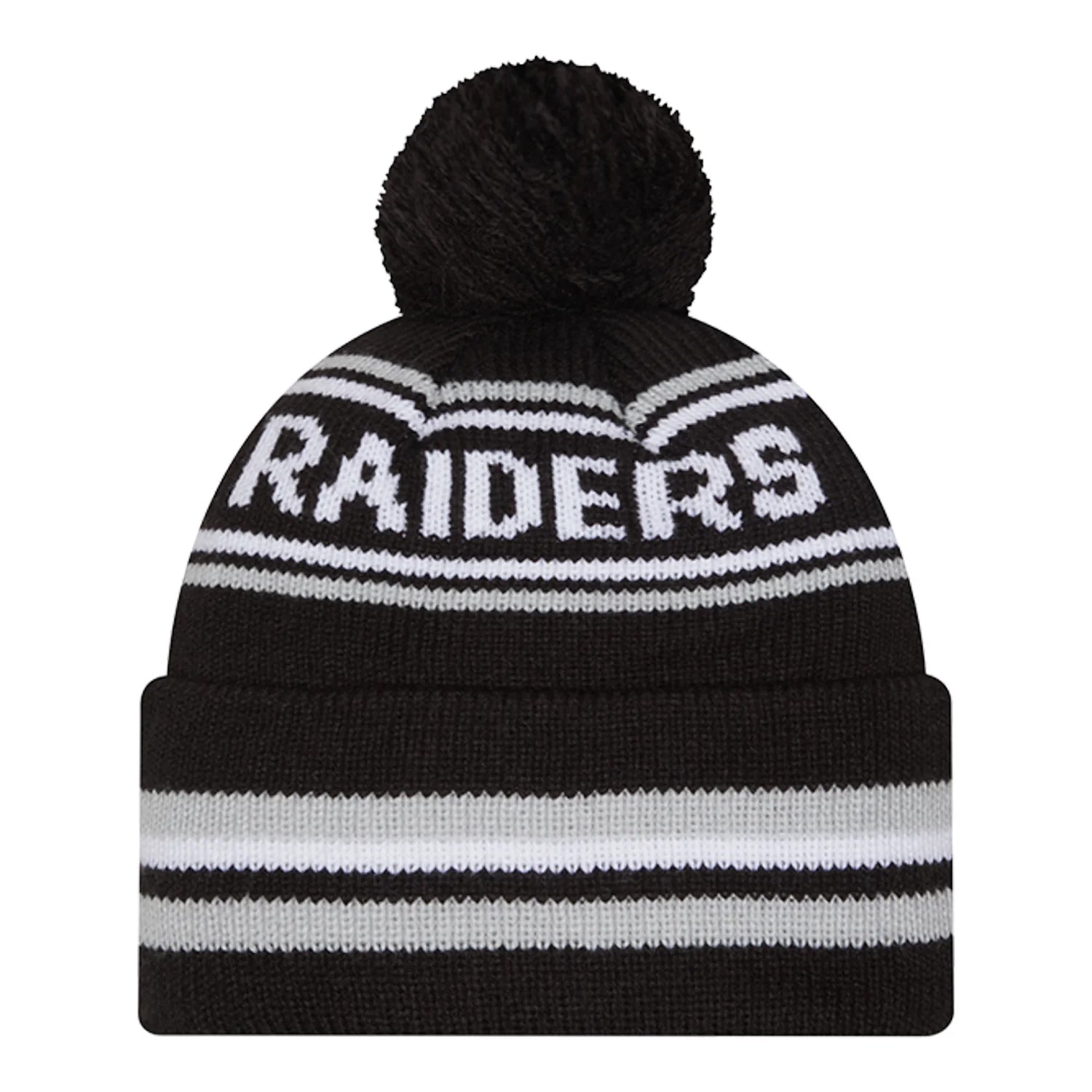 Raiders Knit Classic Stripe Pom Beanie