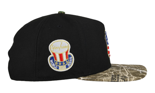 9FIFTY New York Yankees 1952 World Series USA A Frame Snapback Hat "Black / Real Tree Camo" NE231