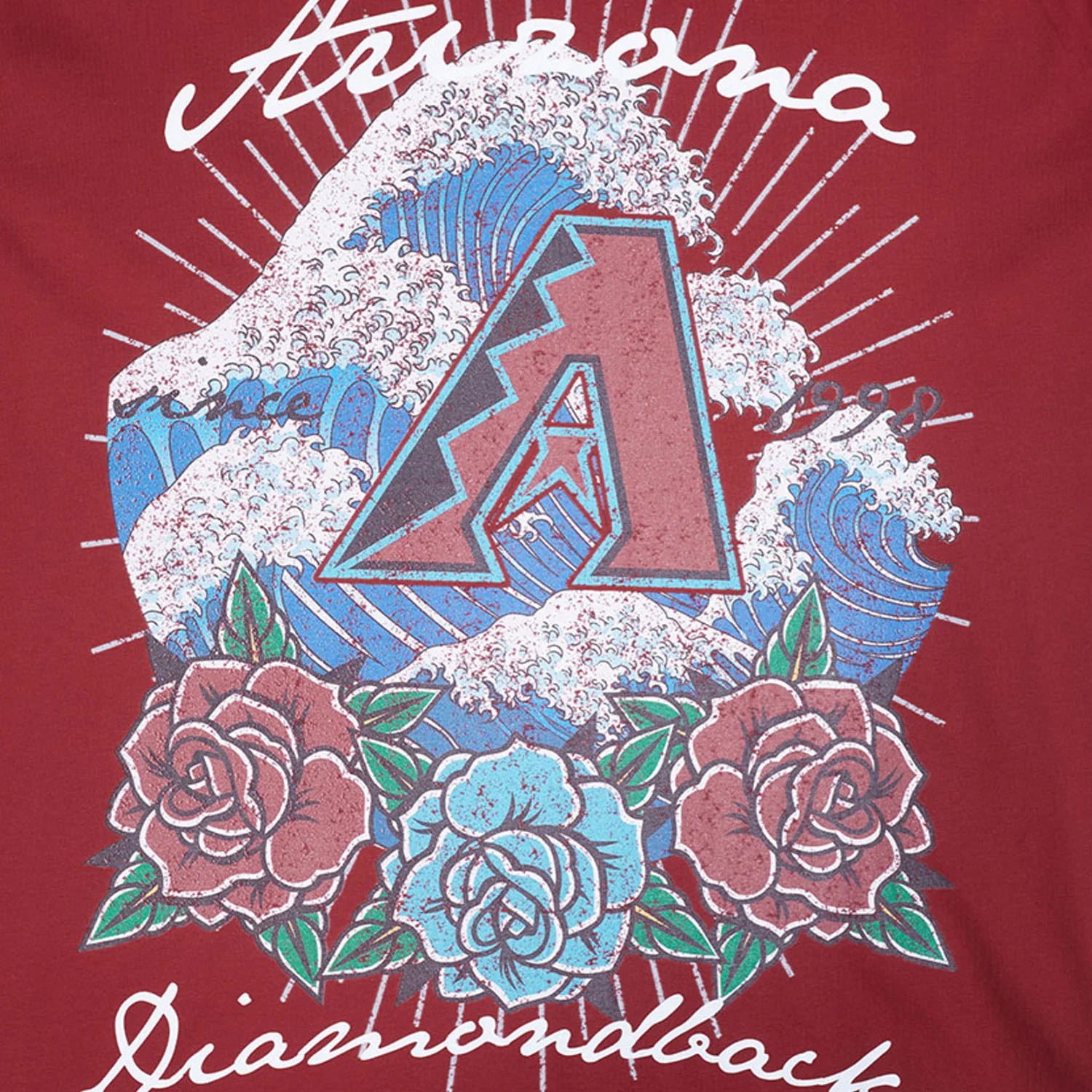 Arizona Diamondbacks Wave & Roses Tee -Mens
