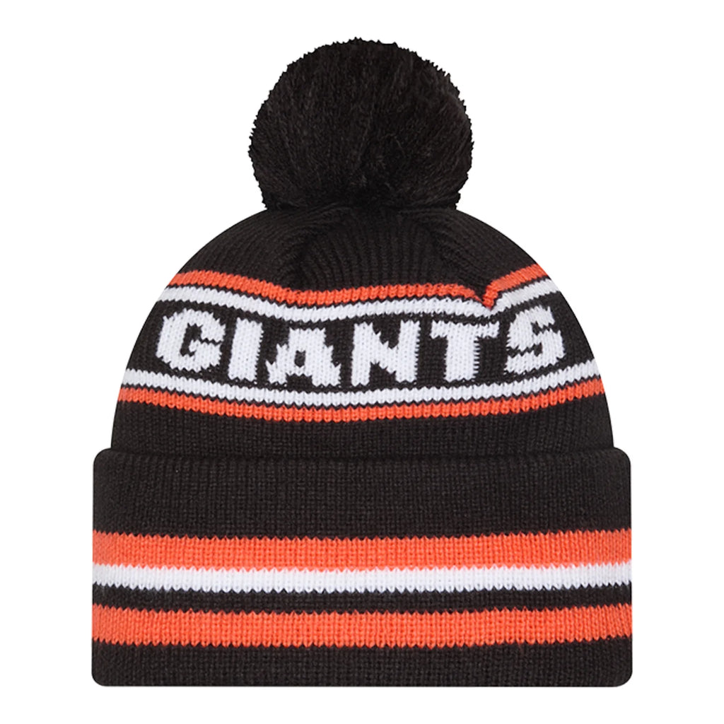 Giants Knit Classic Stripe Pom Beanie
