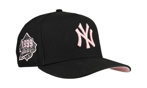 9FIFTY New York Yankees 1999 World Series A Frame Snapback Hat "Black / Pink - Visor" NE259