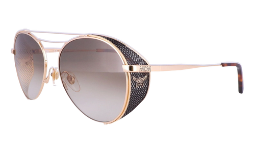 Double Bridge Aviator Sunglasses "Shiny Gold" MCM129S-739