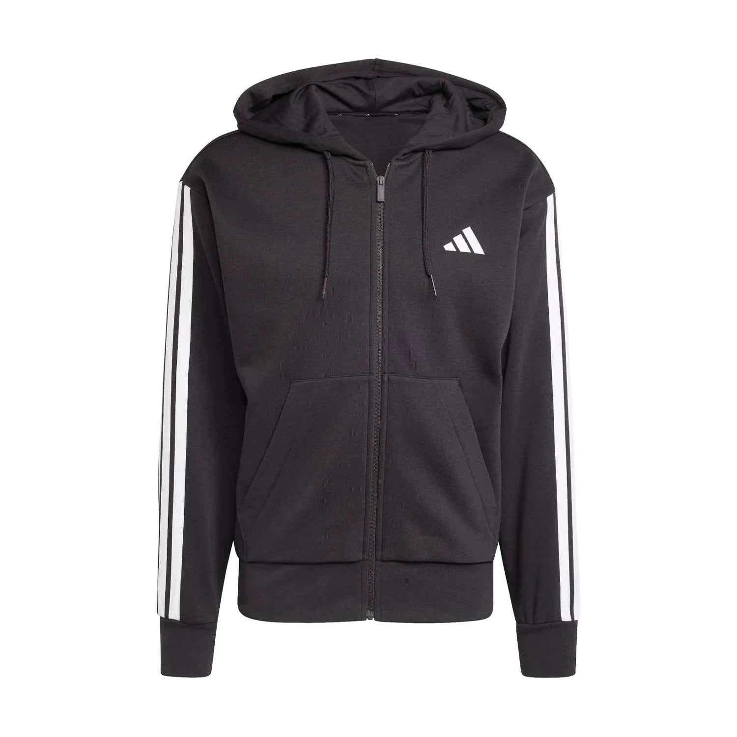 Essentials 3 Stripes Fleece FZ Hoody -Mens