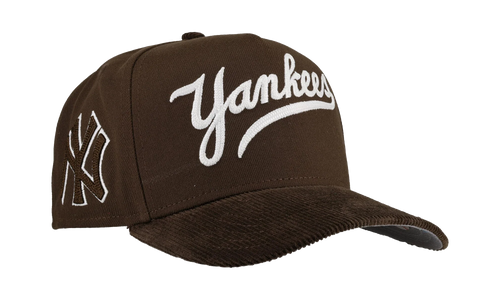 9FIFTY New York Yankees A Frame Chainstitch Snapback Hat "Brown / Walnut - Corduroy Visor" NE280