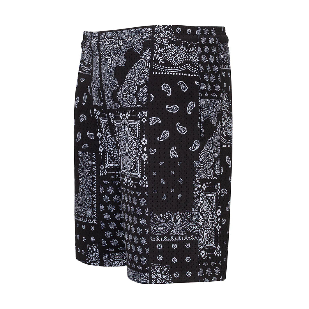 Printed Mesh Short Patchwork Paisly - Mens