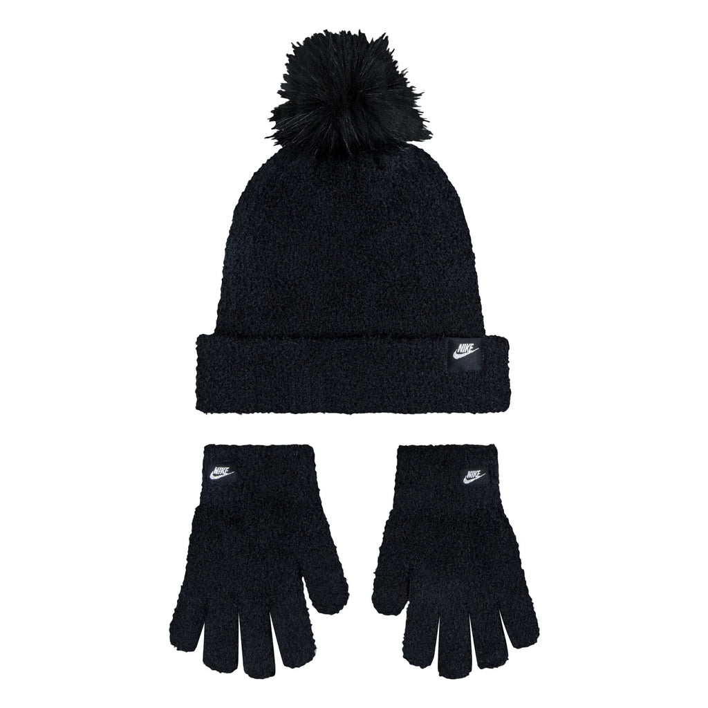 Youth Plush Pom Beanie & Glove Set