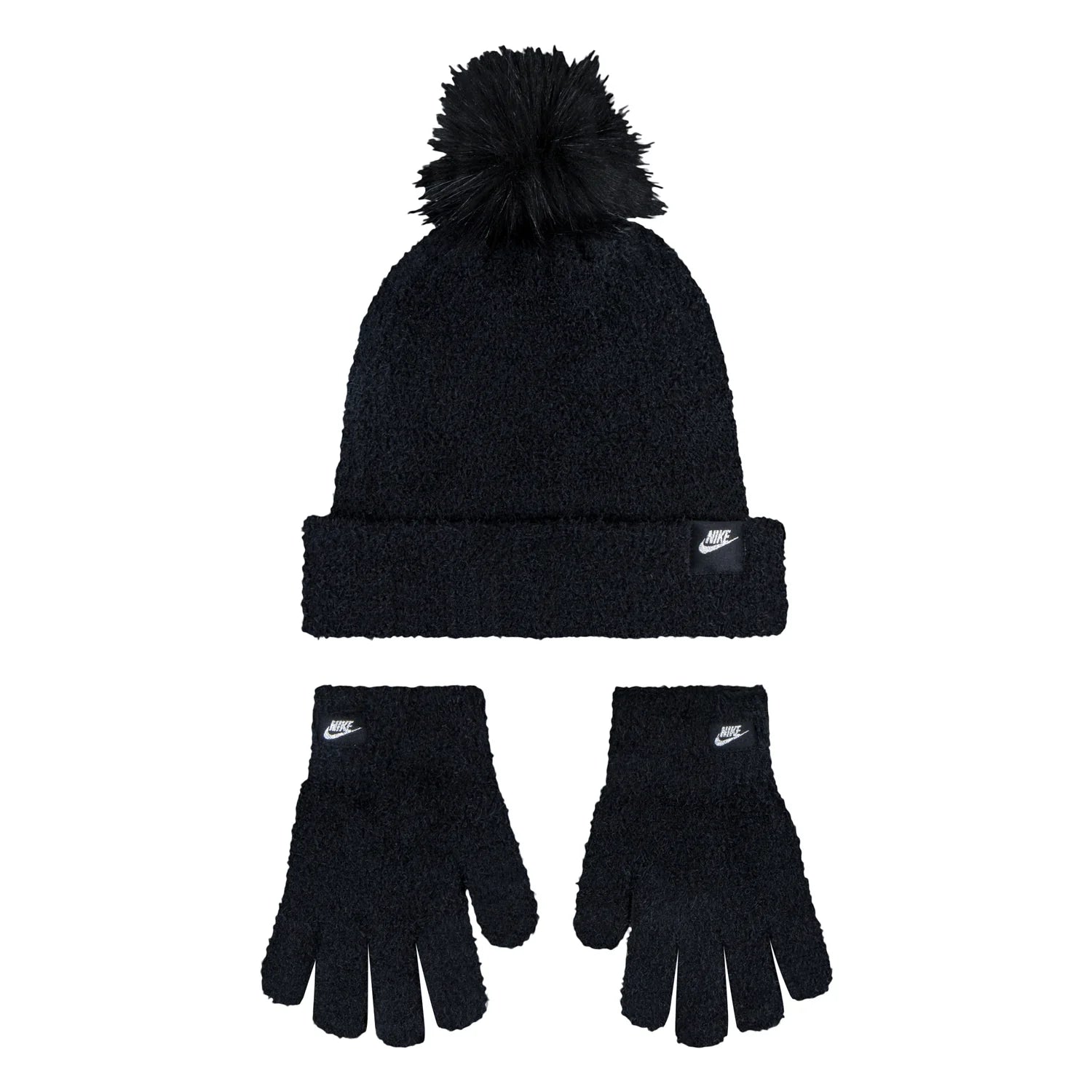 Youth Plush Pom Beanie & Glove Set