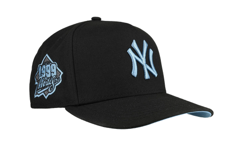 9FIFTY New York Yankees 1999 World Series A Frame Snapback Hat "Black / Ice Blue - Visor" NE258