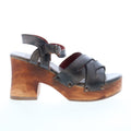 Bed Stu Paulina F399011 Womens Gray Leather Hook & Loop Heeled Sandals Shoes