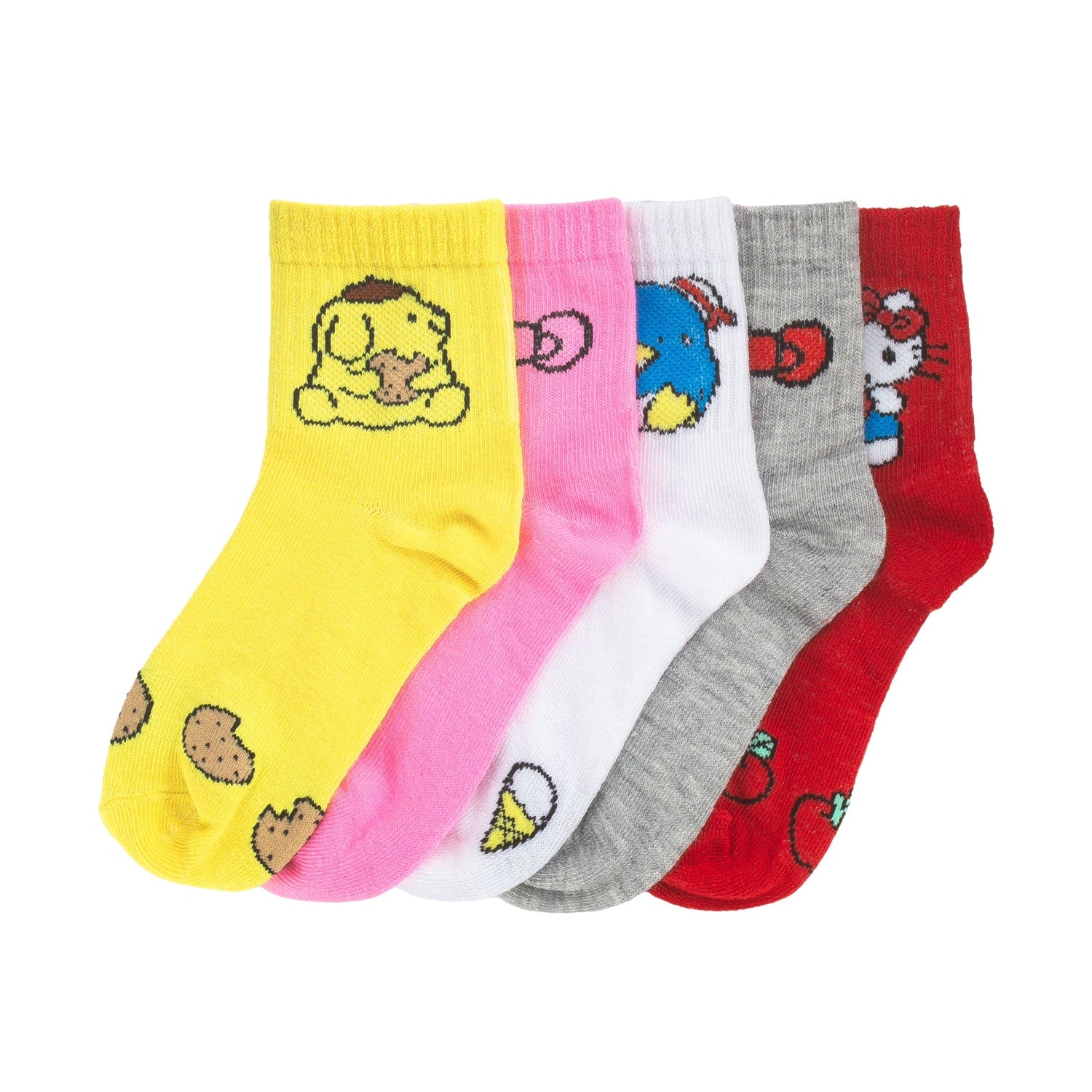 5 Pack Kids Hello Kitty Half Crew